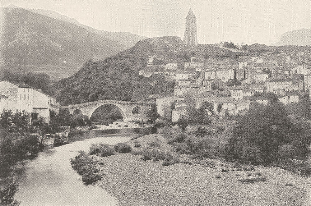 HÉRAULT. Olargues et les Bords de L'orb 1900 old antique vintage print picture